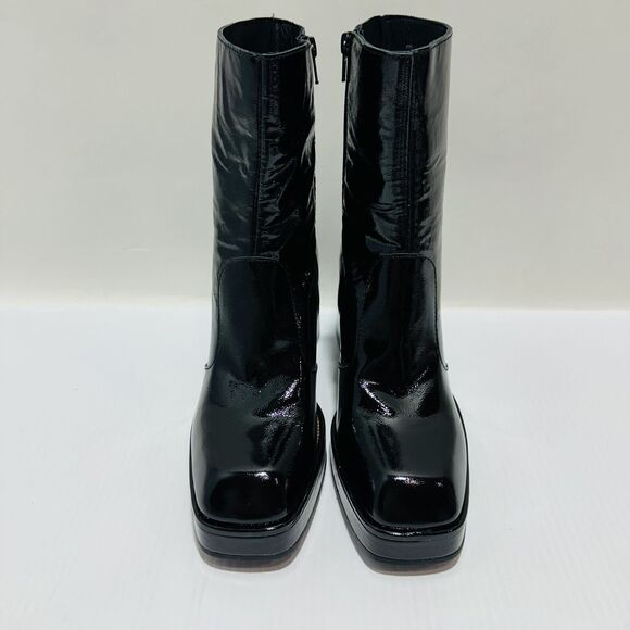 Free People Ruby Women's 41/ 10 Platform Bootie Black Patent Leather NWOB - Picture 5 of 12